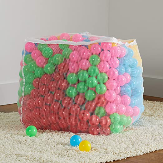 Photo 1 of Amazon Basics BPA Free Crush-Proof Plastic Ball Pit Balls with Storage Bag, Toddlers Kids 12+ Months, 6 Bright Colors - Pack of 1000
