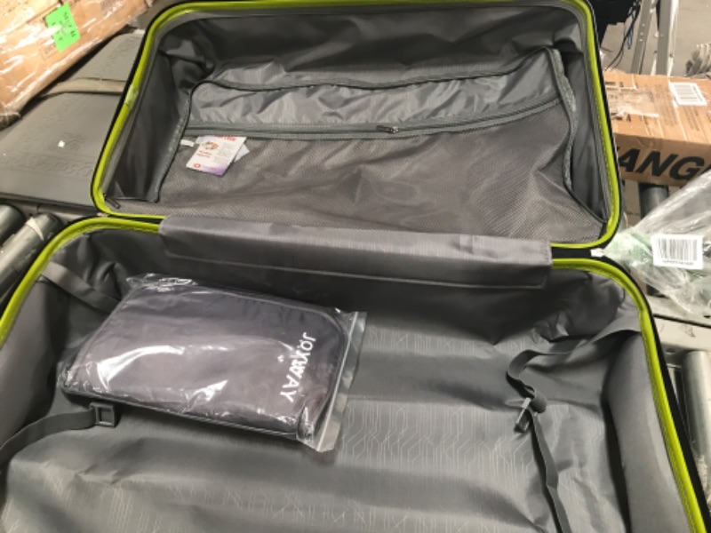 Photo 3 of ****SHIPPING DAMAGE****
Joyway Luggage 8-Piece Travel Sets, Hardside Suitcase with Spinner Wheels,Checked Suitcase with TSA Locks(Black&Green, 24Inch)
