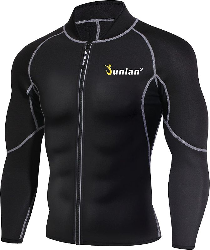 Photo 1 of Men Sweat Neoprene Weight Loss Sauna Suit Workout Shirt Body Shaper Fitness Jacket Gym Top Clothes Shapewear Long Sleeve