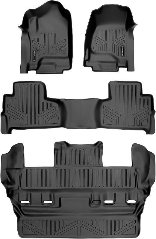 Photo 1 of SMARTLINER Custom Fit Floor Mats 3 Row Liner Set Black Compatible with 2015-2020 Chevrolet Tahoe / GMC Yukon
