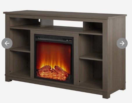 Photo 1 of Ameriwood Home  47.6-in W Weathered Oak Fan-Forced Electric Fireplace
