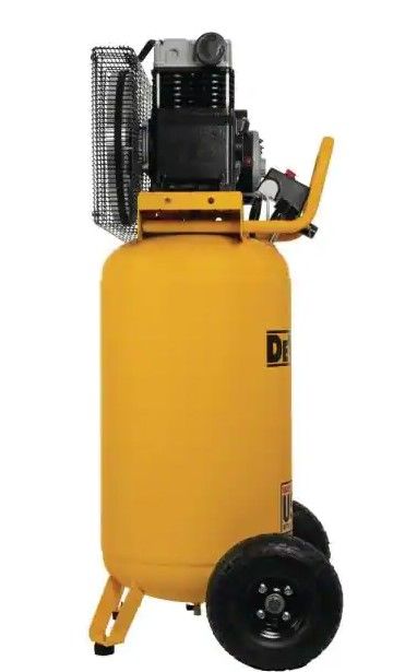 Photo 1 of (DENTED ATTACHMENTS; MACHINE MAKES RUMBLE SOUND WHEN POWERED ON) DEWALT 25 Gal. 200 PSI Oil Lubed Belt Drive Portable Vertical Electric Air Compressor