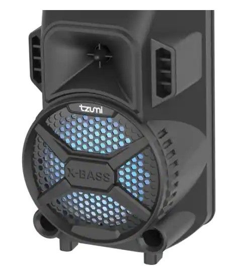 Photo 1 of (MISSING POWER CORDS/MICROPHONE) Tzumi Megabass LED Jobsite Speaker