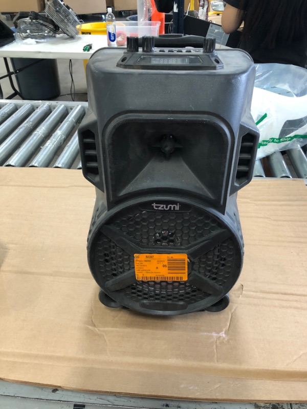 Photo 1 of (MISSING POWER CORDS/MICROPHONE) Tzumi Megabass LED Jobsite Speaker