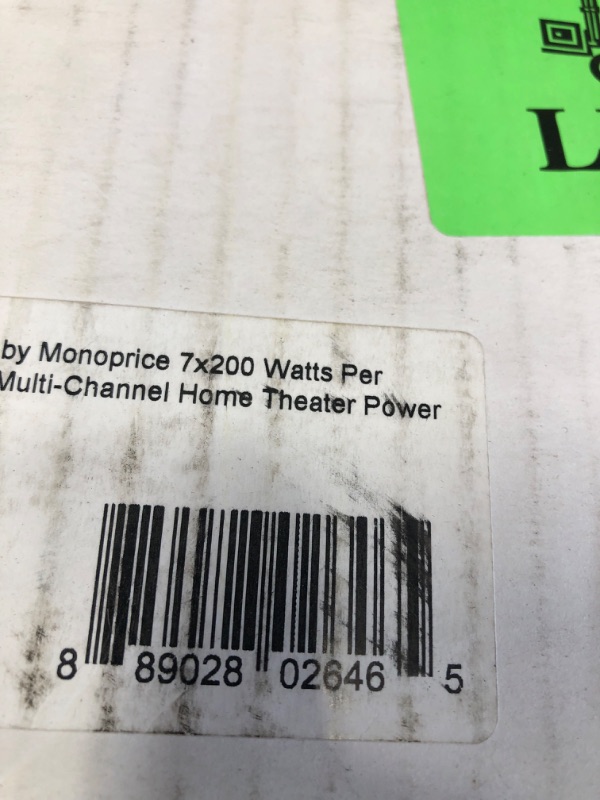 Photo 12 of Monoprice 114566 Monolith Multi-Channel Power Amplifier - Black With 7x200 Watt Per Channel, XLR Inputs For Home Theater & Studio

-powers on unable to test 