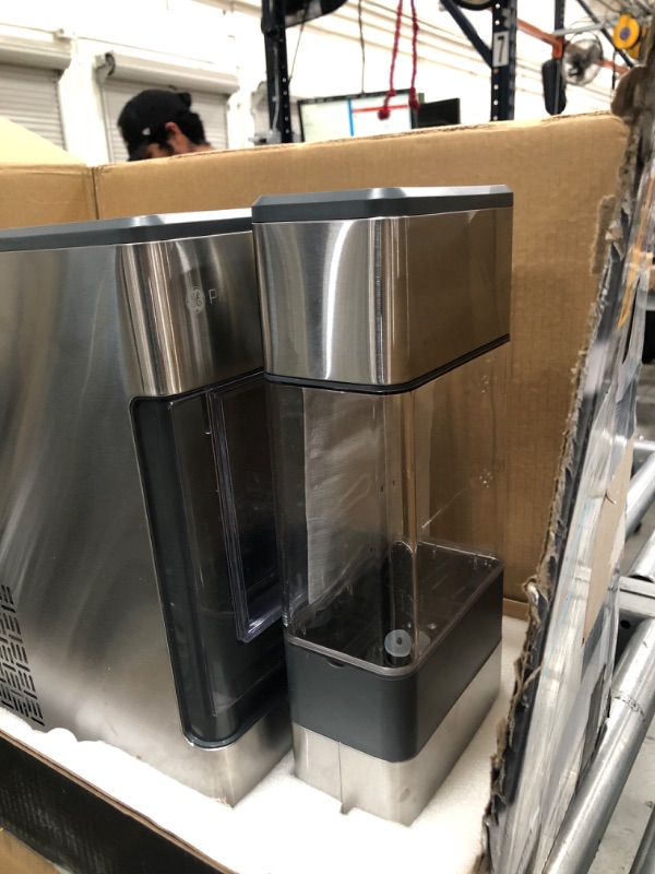 Photo 3 of GE Profile Opal | Countertop Nugget Ice Maker with Side Tank | Portable Ice Machine Makes up to 24 Lbs. of Ice per Day | Stainless Steel Finish
