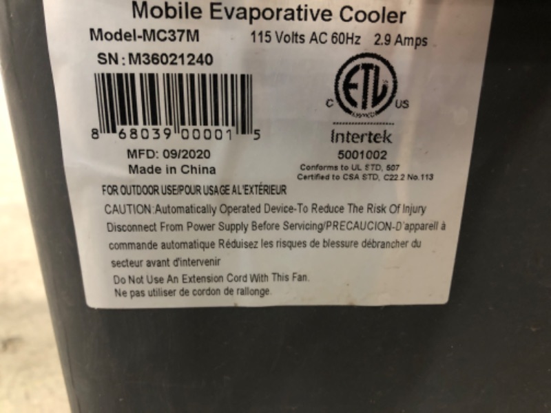 Photo 5 of Hessaire MC61M Evaporative Cooler, 5,300 CFM, Gray
