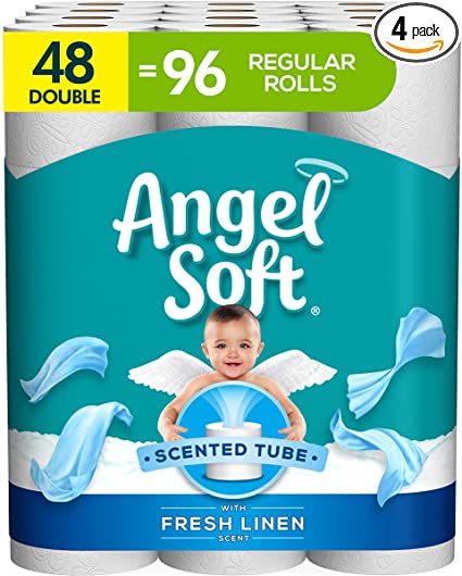 Photo 1 of Angel Soft® Toilet Paper with Fresh Linen Scented Tube Bath Tissue,12 Count (Pack of 4) ,Total 48 Rolls
