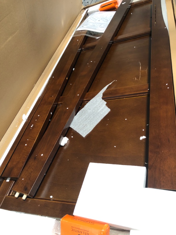 Photo 2 of (PUNCTURED WALL; CRACKED ENDS) Atlantic Furniture Madison Headboard, Queen, Walnut,AR286844