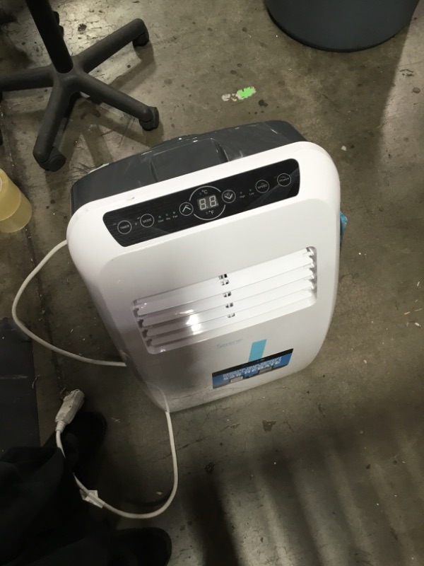 Photo 5 of DAMAGED, SereneLife SLPAC8 Portable Air Conditioner Compact Home AC Cooling Unit with Built-in Dehumidifier & Fan Modes, Quiet Operation, Includes Window Mount Kit, 8,000 BTU, White
**POWER CORD DAMAGED, UNABLE TO POWER ON**