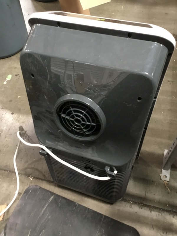 Photo 2 of DAMAGE, INCOMPLETE!! SereneLife SLACHT128 Portable Air Conditioner Compact Home AC Cooling Unit with Built-in Dehumidifier & Fan Modes, Quiet Operation, Includes Window Mount Kit, 12,000 BTU + HEAT, White
**WHEELS BROKEN, DOWN BUTTON DAMAGED, MISSING REMO