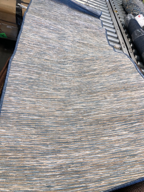 Photo 1 of 2' X 5' BLUE RUNNER RUG