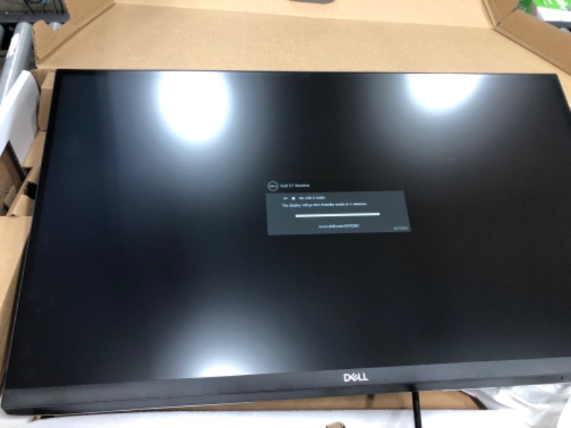 Photo 2 of **MINOR DAMAGE ON SCREEN**
***INCOMPLETE*** Dell S2722DZ 27 inch Work From Home Monitor, Video Conferencing Features - Built-In Camera, Noise-Cancelling Dual Microphones, USB-C connectivity, 16:09 Aspect Ratio, 4ms Response Time, QHD - Silver