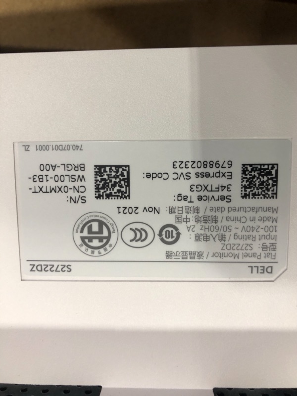 Photo 4 of **MINOR DAMAGE ON SCREEN**
Dell S2722DZ 27 inch Work From Home Monitor, Video Conferencing Features - Built-In Camera, Noise-Cancelling Dual Microphones, USB-C connectivity, 16:09 Aspect Ratio, 4ms Response Time, QHD - Silver
