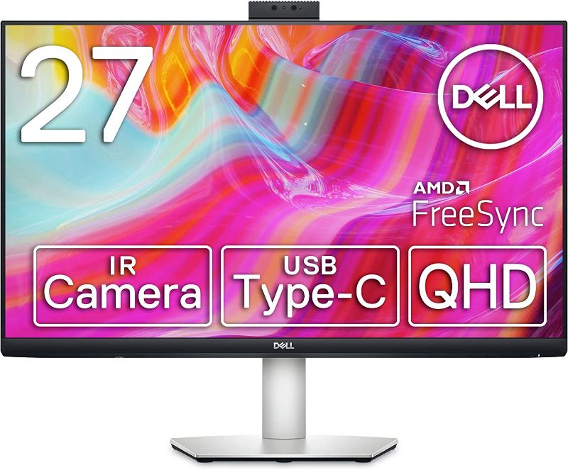 Photo 1 of **MINOR DAMAGE ON SCREEN**
Dell S2722DZ 27 inch Work From Home Monitor, Video Conferencing Features - Built-In Camera, Noise-Cancelling Dual Microphones, USB-C connectivity, 16:09 Aspect Ratio, 4ms Response Time, QHD - Silver
