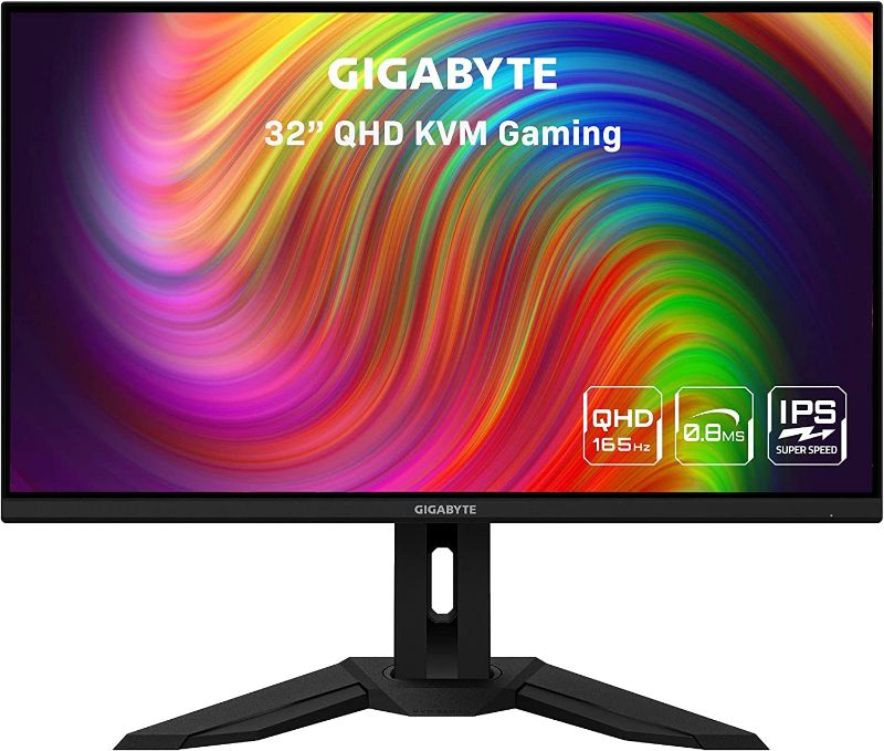 Photo 1 of GIGABYTE M32Q 32" 165Hz Gaming Monitor, 2560 x 1440 SS IPS Display, 0.8ms (MPRT) Response Time, 9?4% DCI-P3, VESA Display HDR400, FreeSync Premium, 1x Display Port 1.2, 2x HDMI 2.0
