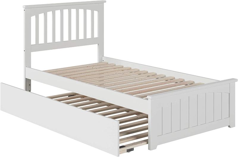 Photo 1 of **INCOMPLETE BOX 1 OF 2  ONLY*** Mission Platform Bed with Matching Footboard and Twin Size Urban Trundle, White
