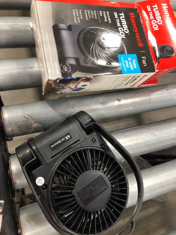 Photo 3 of **MISSING POWER CORD** Honeywell HTF090B Turbo on the Go Personal Fan, Black – Small, Portable Fan
