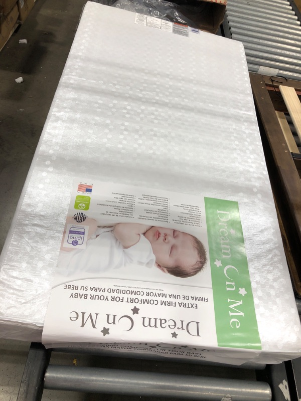 Photo 2 of *Damaged* Dream On Me, Orthopedic Firm Foam Standard Crib Mattress, White, Full (5E5WL)
