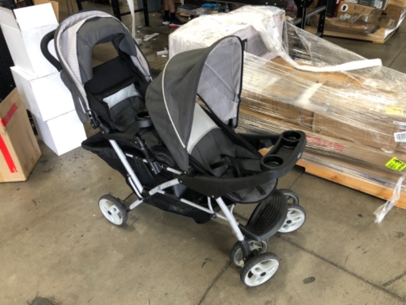 Photo 4 of Graco DuoGlider Double Stroller | Lightweight Double Stroller with Tandem Seating, Glacier
