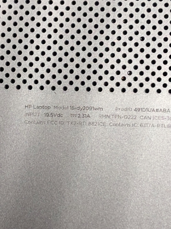 Photo 4 of ***LOCKED COULD NOT RESET ***HP 15.6" Laptop, Intel Core i3-1115G4, 8GB RAM, 256GB SSD, Windows 10 Home, Natural Silver, 15-dy2091wm

