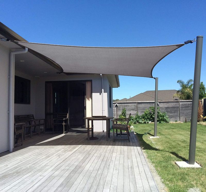 Photo 1 of 16' x 20' Sand Rectangle Sun Shade Sail UV Block for Outdoor Patio Garden GREY
