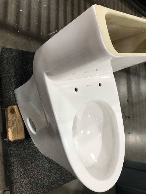 Photo 3 of **MISSING LID* SMALL CRACK* 12 In. Rough-In 1-piece 1 GPF/1.6 GPF Dual Flush Elongated Toilet in White, Seat Included