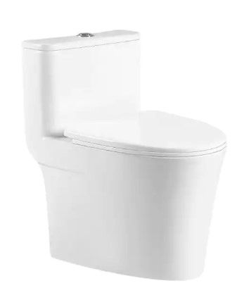 Photo 1 of **MISSING LID* SMALL CRACK* 12 In. Rough-In 1-piece 1 GPF/1.6 GPF Dual Flush Elongated Toilet in White, Seat Included