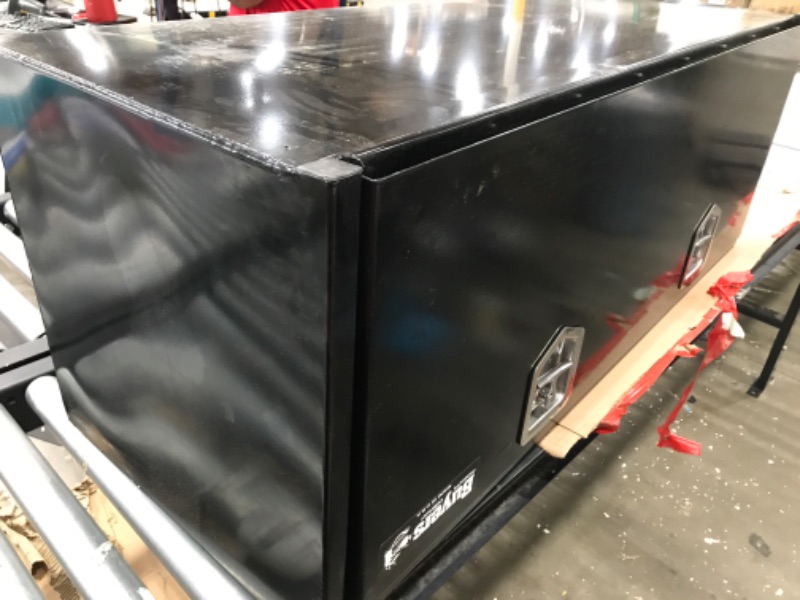 Photo 3 of **MINOR DENT** Buyers Products Company
18 in. x 18 in. x 48 in. Gloss Black Steel Underbody Truck Tool Box