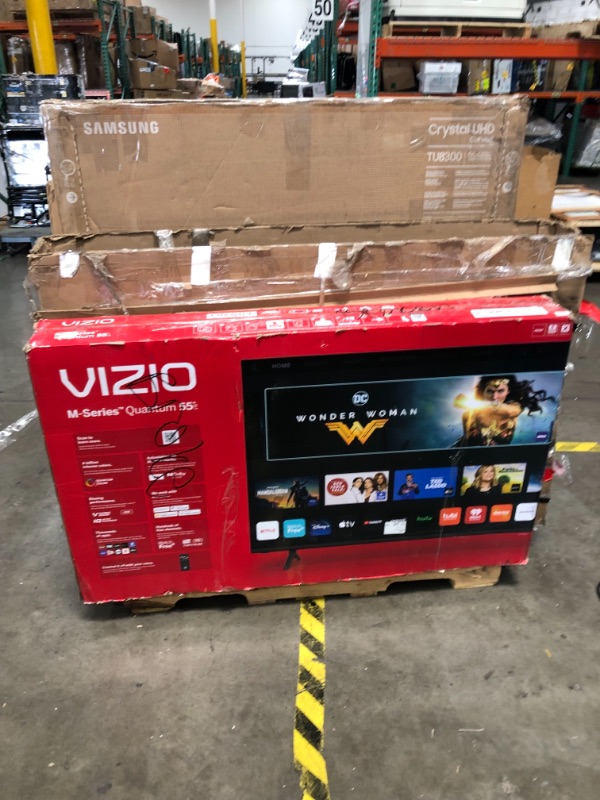 Photo 1 of PALLET OF DAMAGED TVS AND MONITORS, NO REFUNDS OR RETURNS 