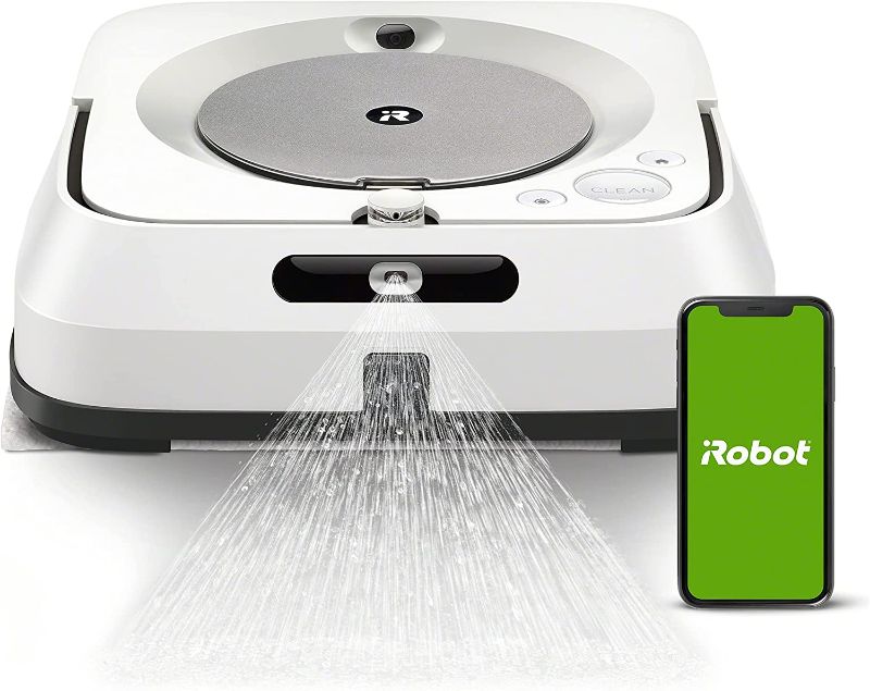 Photo 1 of iRobot Braava Jet M6 (6110) Ultimate Robot Mop- Wi-Fi Connected, Precision Jet Spray, Smart Mapping, Works with Alexa, Ideal for Multiple Rooms, Recharges and Resumes, White
