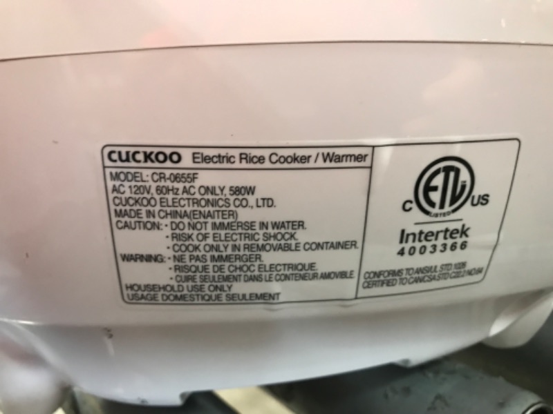 Photo 6 of CUCKOO CR-0655F | 6-Cup (Uncooked) Micom Rice Cooker | 12 Menu Options: White Rice, Brown Rice & More, Nonstick Inner Pot, Designed in Korea | Red/White
