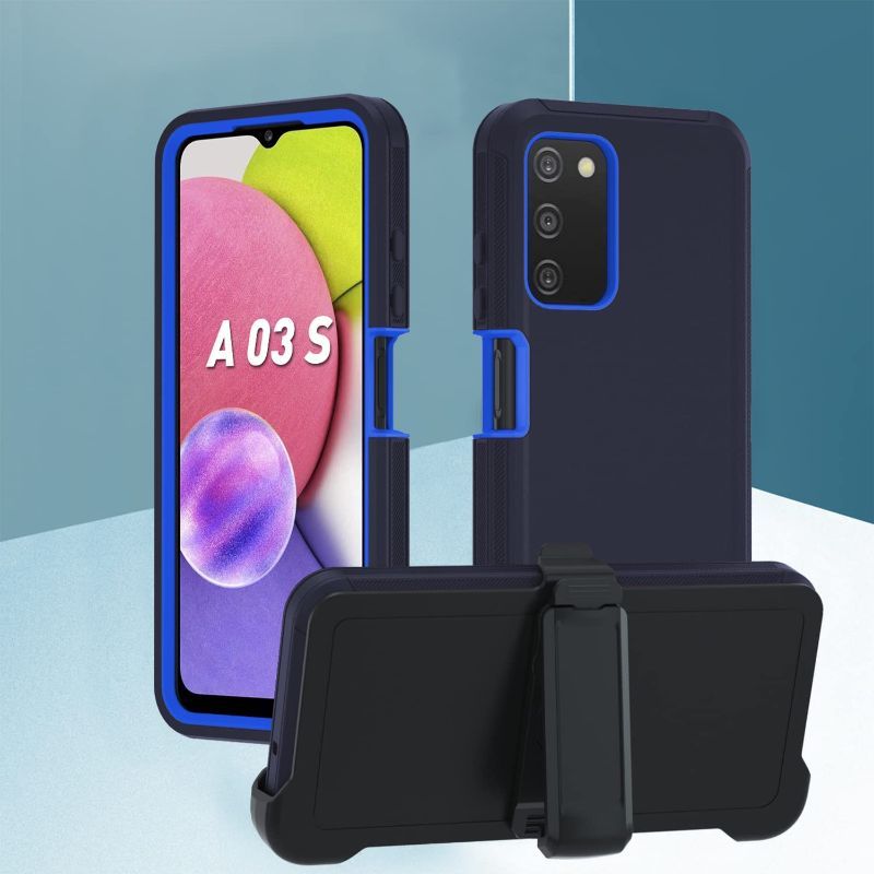 Photo 1 of A03S 5G case? Samsung Galaxy A03s Phone Case?MilitaryDrop Proof Phone Protective | Sturdy Shockproof Case,Shockproof Heavy Duty Case for Samsung A03S 5G (Dark -Blue)
