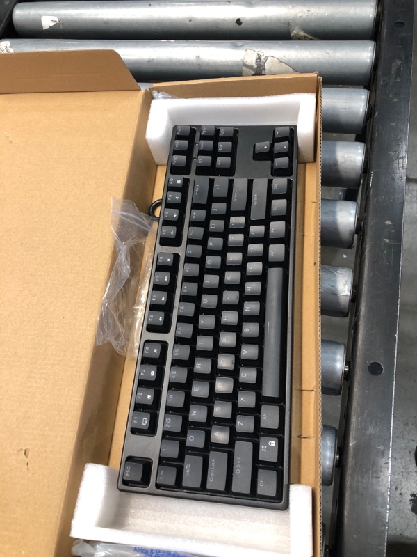 Photo 2 of Wireless Mechanical Keyboard, VELOCIFIRE TKL02WS 87 Key Ergonomic with Brown Switches, White LED Backlit for Copywriters, Typists, and Programmers
