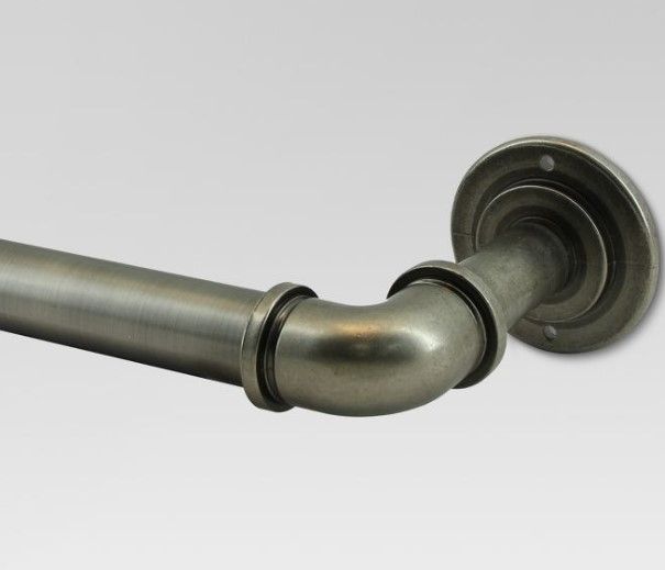 Photo 1 of 66"-120" French Pipe Curtain Rod Gray - Threshold™