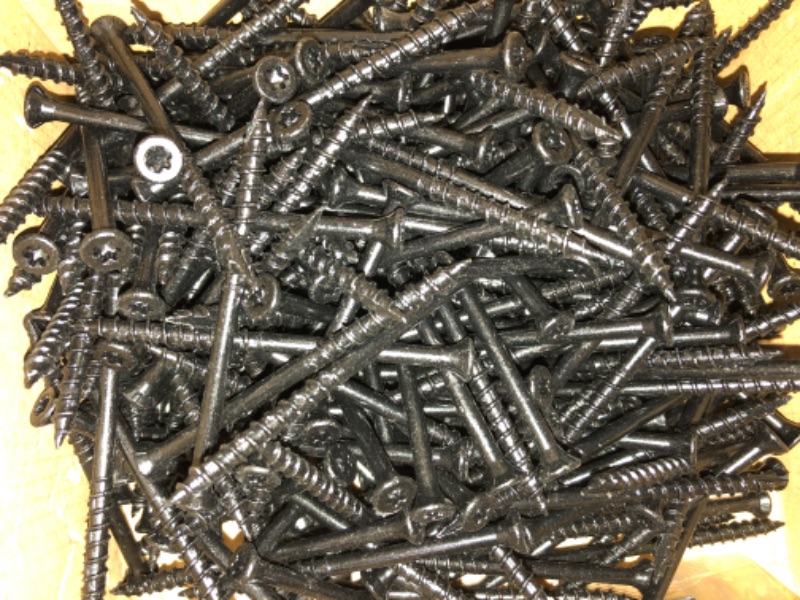 Photo 2 of 3 in. Black Exterior Self-Starting Star Drive Flat Head Deck Screw #9 (5 lbs./365 pcs)
