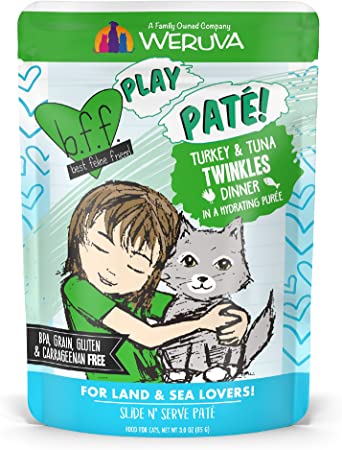 Photo 1 of **EXPIRES JAN2023** NOT REFUNDABLE B.F.F. Play - Best Feline Friend Pate Lovers Aw Yeah! Grain-Free Natural Wet Cat Food Pouches
