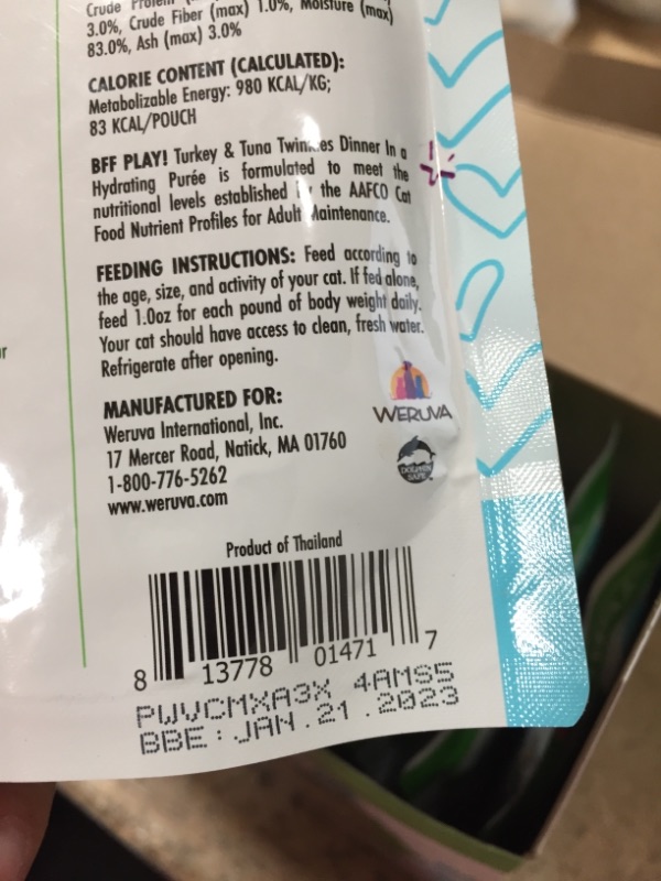 Photo 2 of **EXPIRES JAN2023** NOT REFUNDABLE B.F.F. Play - Best Feline Friend Pate Lovers Aw Yeah! Grain-Free Natural Wet Cat Food Pouches
