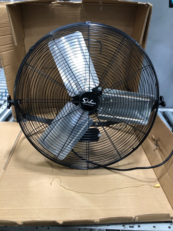 Photo 2 of HealSmart 24 Inch Industrial Wall Mount Fan, 3 Speed Commercial Ventilation Metal Fan for Warehouse,