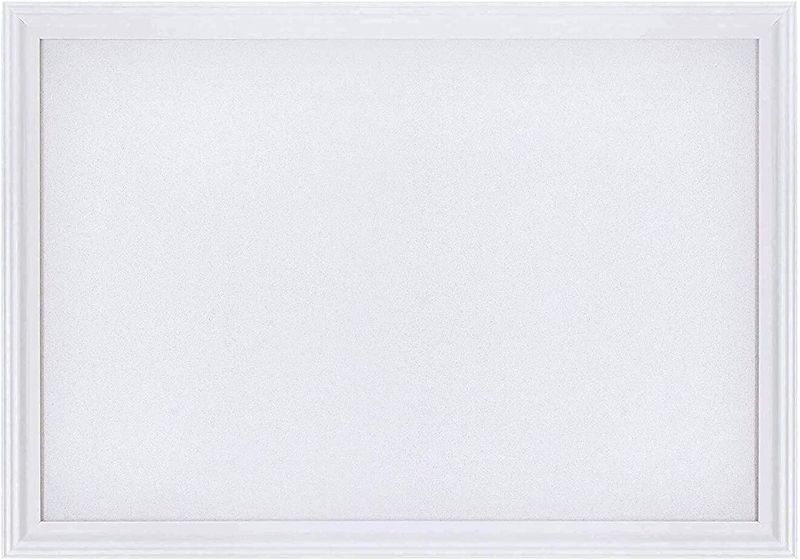 Photo 1 of SKL Products Cork Board - 23" x 17" Large, Framed, White Bulletin Board for School, Home, Kitchen & Office Walls
