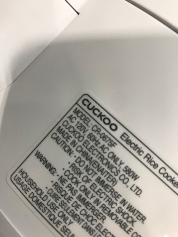 Photo 4 of CUCKOO CR-0675F | 6-Cup (Uncooked) Micom Rice Cooker | 13 Menu Options: Quinoa, Oatmeal, Brown Rice & More, Touch-Screen, Nonstick Inner Pot | White
