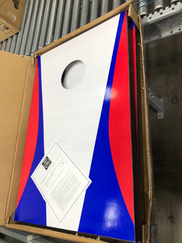 Photo 1 of Amazon Basics Wooden Cornhole Outdoor Lawn Game Set
