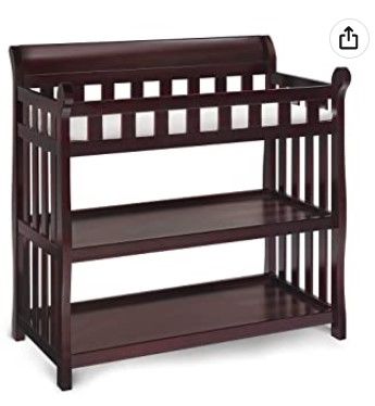 Photo 1 of Delta Children Eclipse Changing Table with Changing Pad, Espresso Cherry
