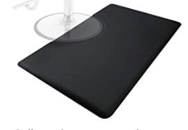 Photo 1 of 3 ft. x 5 ft. Salon & Barber Shop Chair Mat Black 