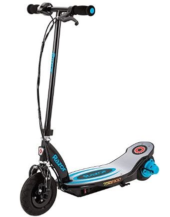 Photo 1 of Razor Power Core E100 Electric Scooter for Kids Ages 8+ - 100w Hub Motor, 8" Pneumatic Tire, Up to 11 mph and 60 min Ride Time, For Riders up to 120 lbs