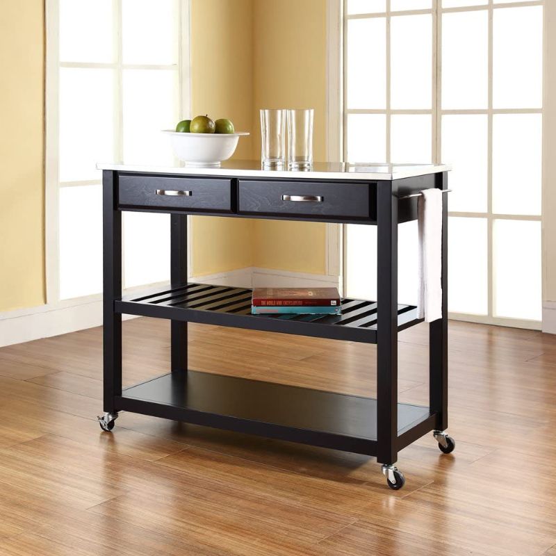 Photo 1 of (INCOMPLETE) Crosley Furniture Portable Kitchen Cart with Stainless Steel Top - Black
