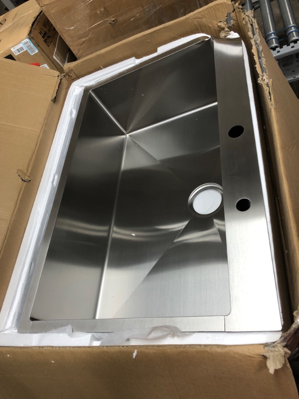 Photo 2 of 33 Inch Drop In Sink - Beslend 33”x22”x10” Topmount Stainless Steel Kitchen Sink 16 Gauge 10 Inch Deep Single Bowl Kitchen Sink Basin
