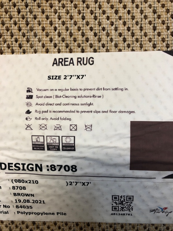 Photo 1 of 3'X7' BROWN AREA RUG 