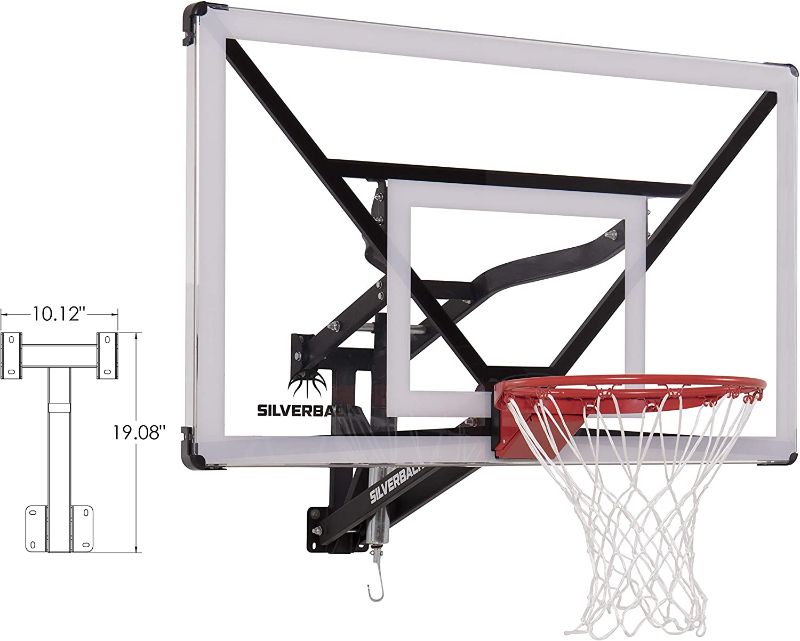 Photo 1 of **INCOMPLETE**MISSING PARTS**
Silverback NXT 54" Wall Mounted Adjustable-Height and Fixed Basketball Hoop with QuickPlay Design
