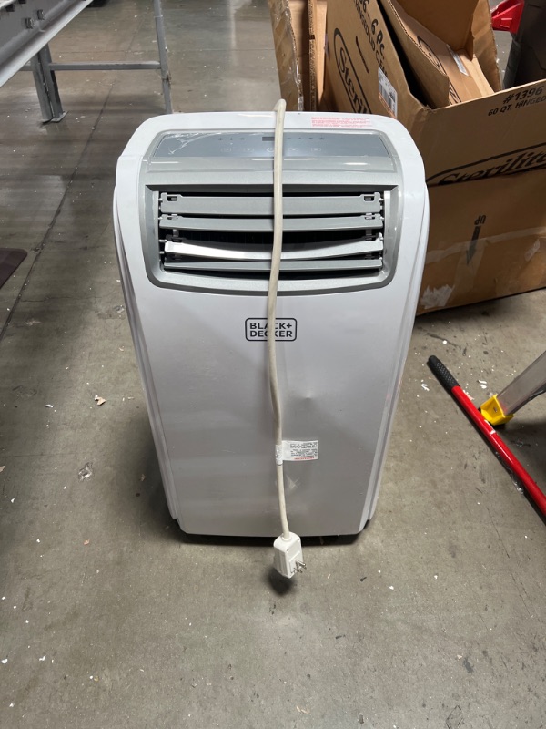 Photo 2 of Black + Decker 8000 BTU Portable Air Conditioner Unit, Remote, LED Display, Window Vent Kit, 4 Caster Wheels, White **PARTS ONLY**
